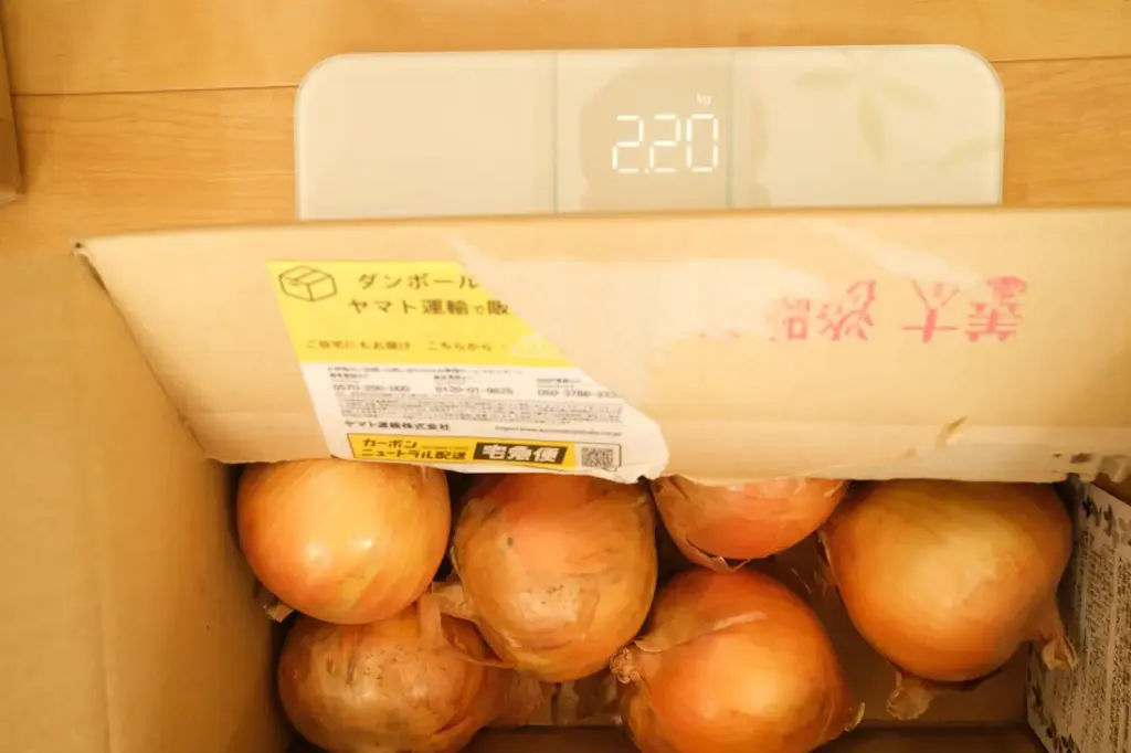 玉ねぎを1つ使っちゃったあとの軽量